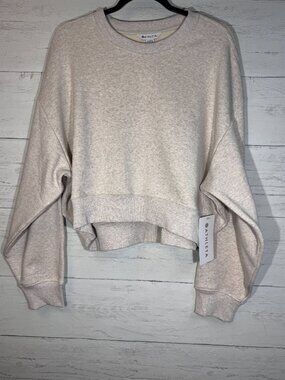 Athleta Heavyweight Terry Ultra Crop Crew Sweatshirt in Oatmeal Heather